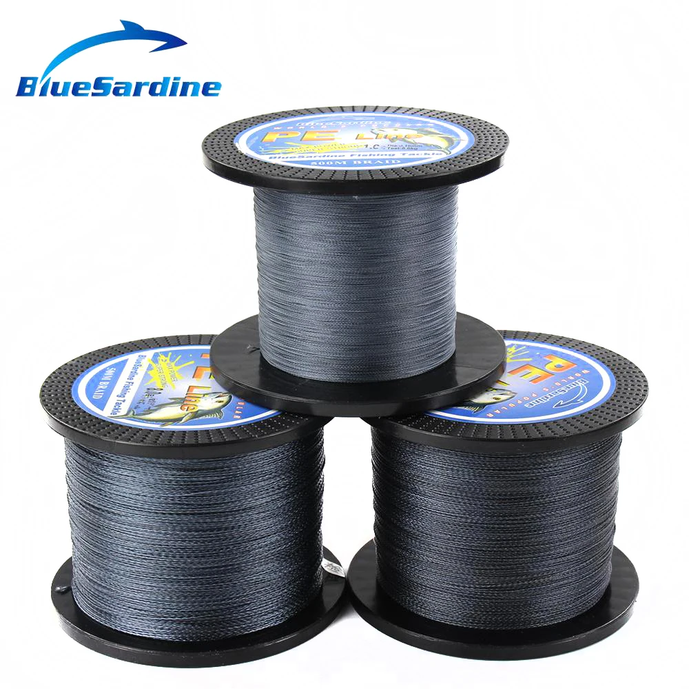 Плетеная рыболовная леска BlueSardine 500 м многонитевая из ПЭ рыболовные снасти 12-90