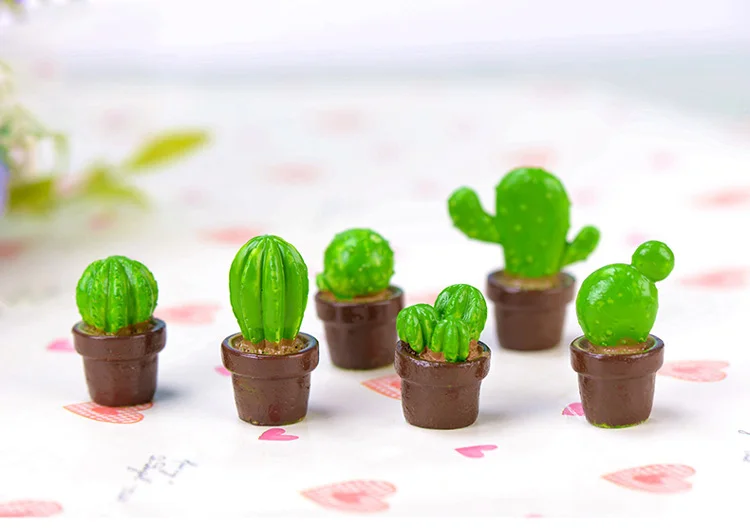6 шт. фигурки кактуса Кукольный дом DIY Миниатюрные 3D растения фигурки украшения Кукольный домик игрушки для детей подарки на день рождения Аксессуары
