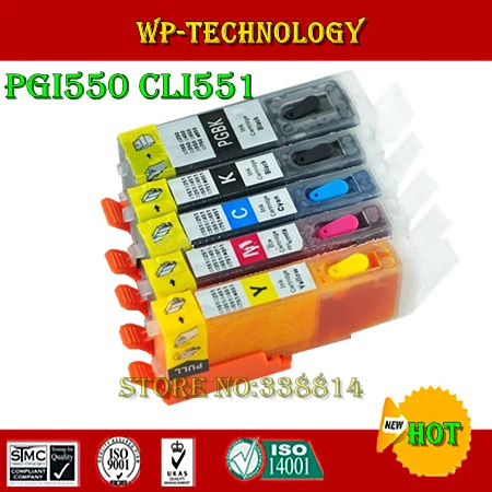 

PGI550 CLI551 Refill cartridge suit for Canon IP7250 canon MG5450 ,full ink,5 color,ARC chip , Free shipping