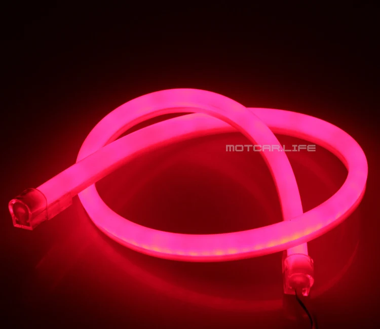 Universal Fit DIY 2Pcs 60cm 12W White+Red Flexible Headlight Daytime Lamp Switchback Strip Angel Eye DRL Light With Turn Signal |