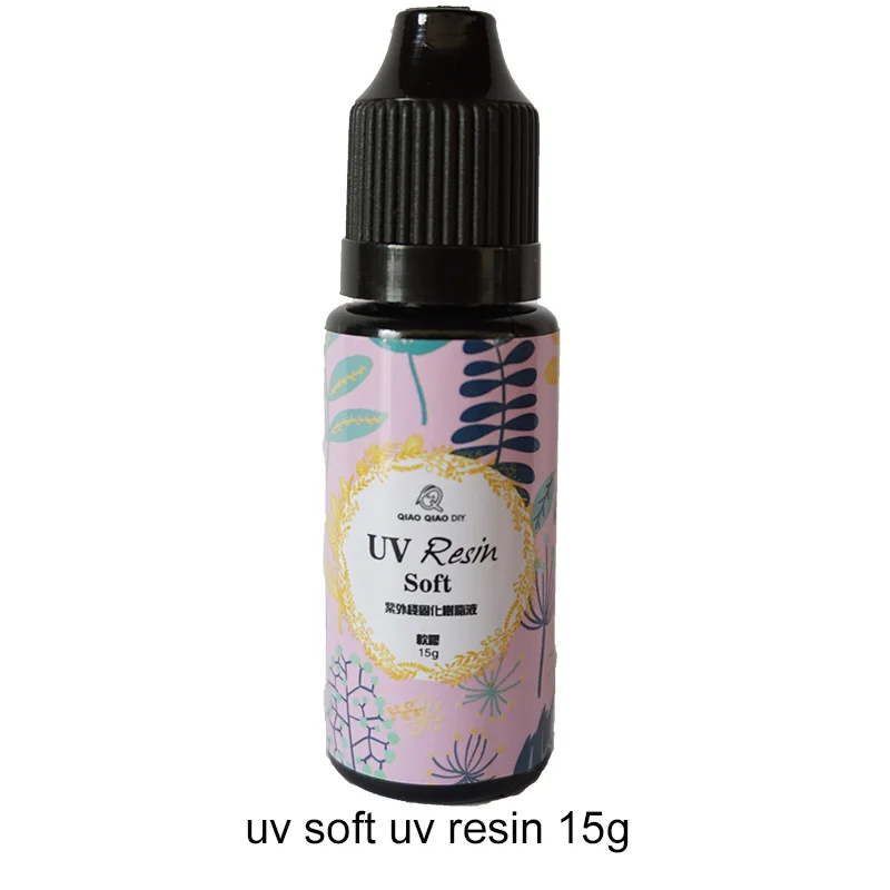 soft 15G Qiaoqiaodiy, мягкая УФ-смола,, 6 размеров, сделай сам, быстрое отверждение, УФ прозрачная твердая смола для изготовления ювелирных изделий, рукоделия, эпоксидная смола - Цвет: soft 15G