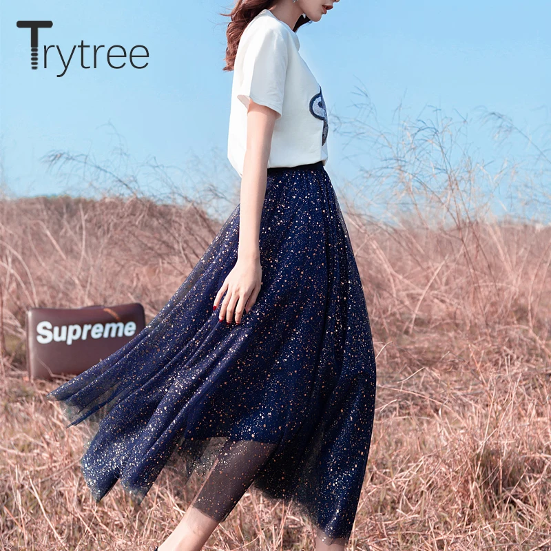 Летний женский Романтический Комплект из двух предметов Trytree повседневный топ с