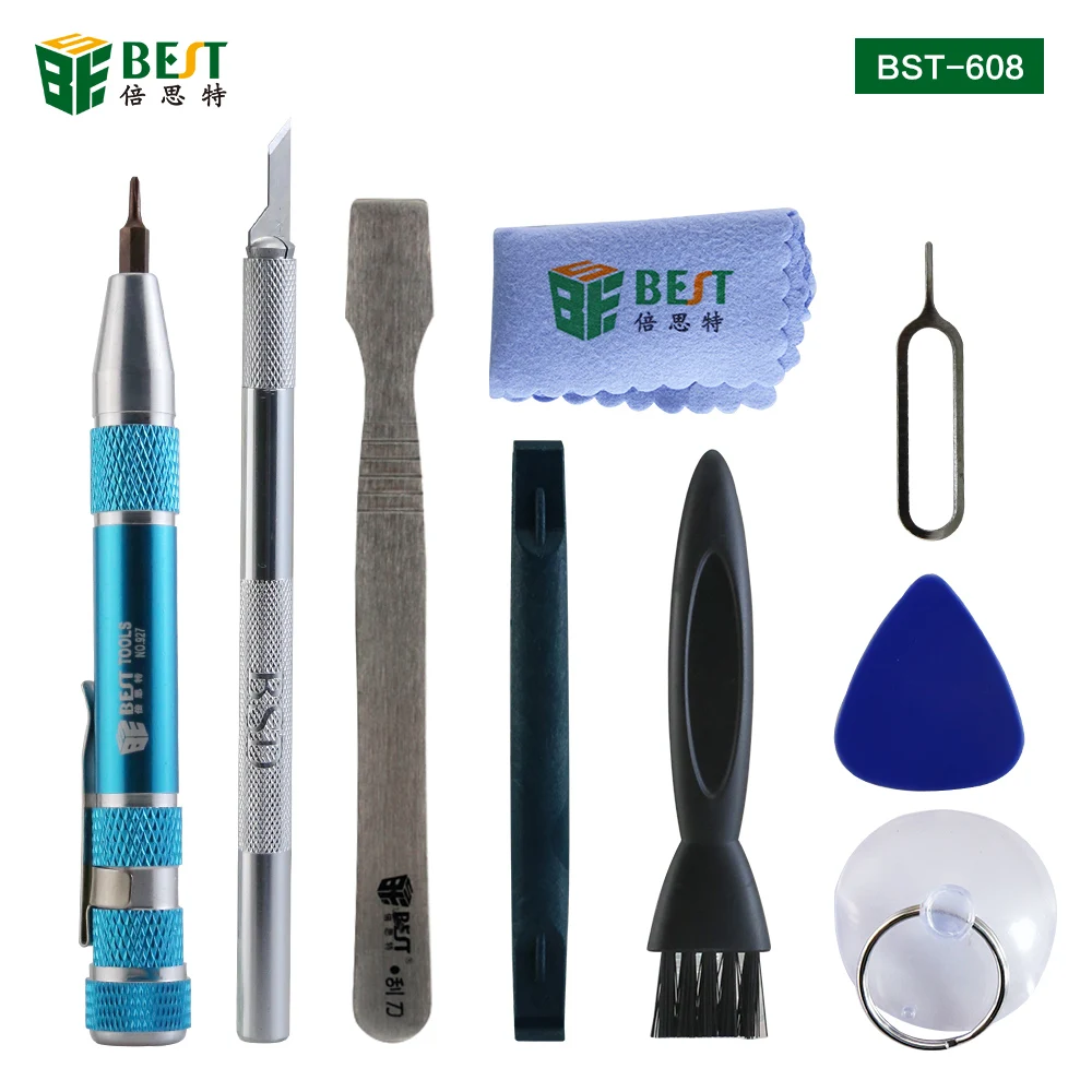 

Free Shipping BST-608 19 in 1 Assemble DissembleTools Kit Pry Tool Opening Screwdriver Set for IPone iPad Mobile Phone Repairing