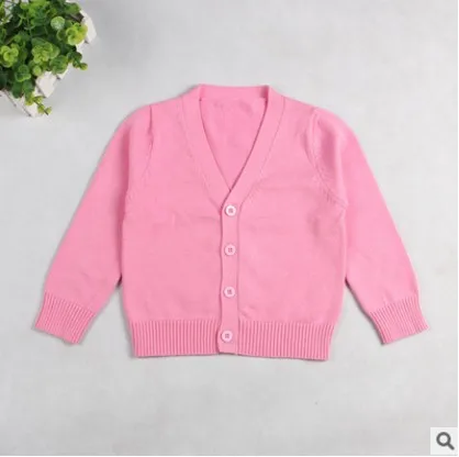 pink Хлопковый Детский кардиган, вязаные свитера для мальчиков, куртка, весенне-осенняя верхняя одежда для мальчиков, одежда для маленьких девочек, От 1 до 7 лет, BC371 - Цвет: pink