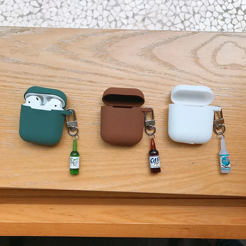 Просто силиконовый наушник для AirPods Bluetooth беспроводные наушники чехол для Apple зарядная коробка силиконовый защитный чехол Брелок