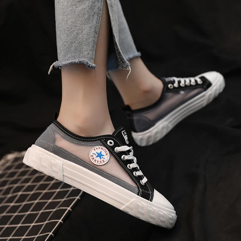 Женские кроссовки со звездами повседневные дышащие на плоской подошве для бега