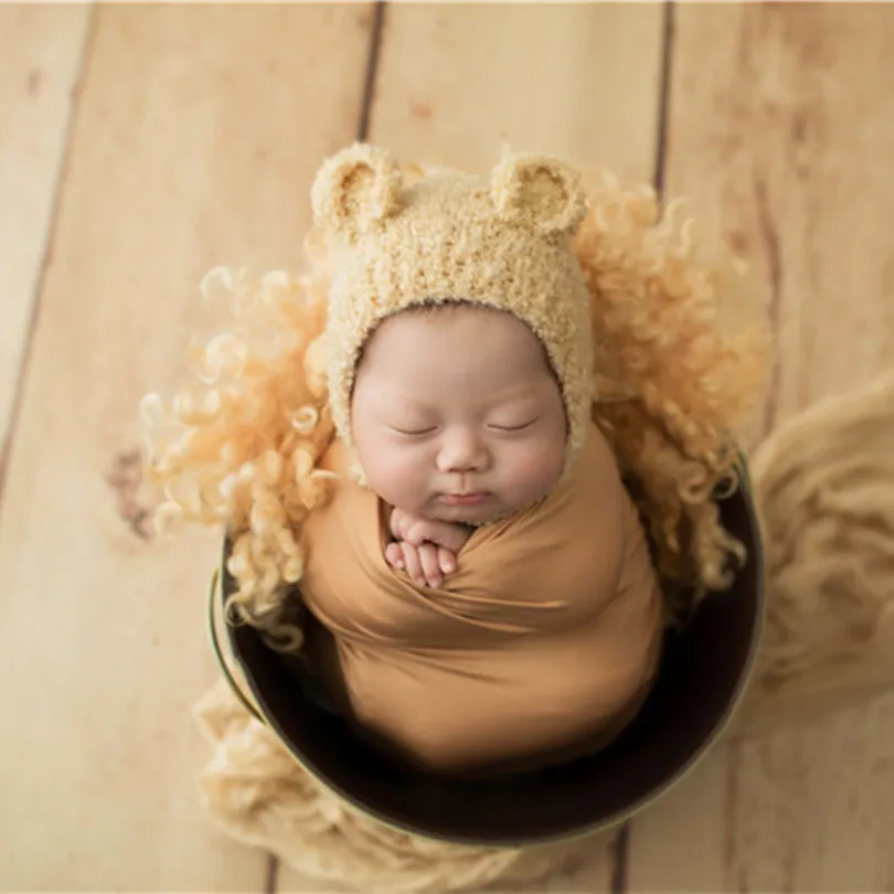 Милая шапка для щенка новорожденных Подставки фотографий крючком собака вязаные