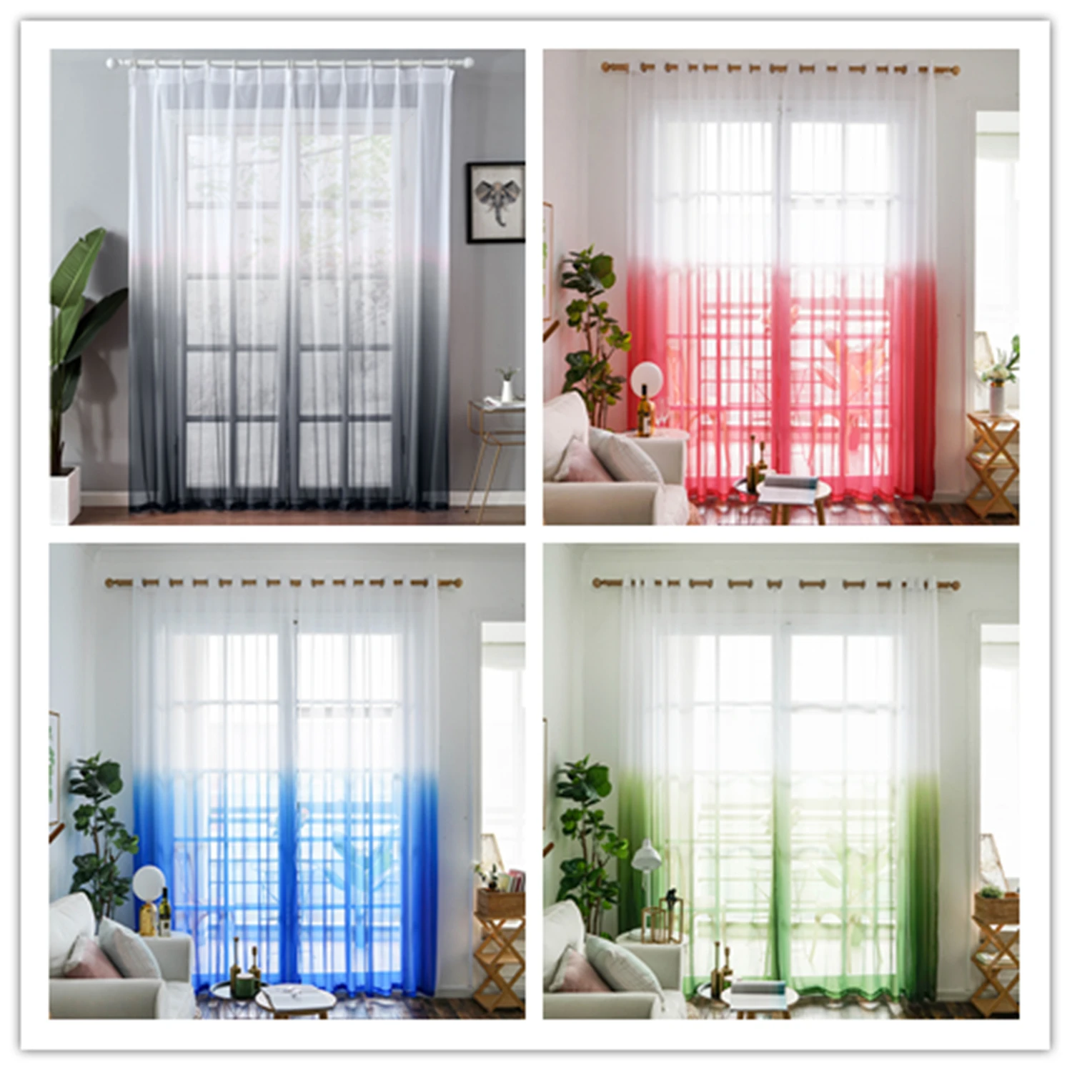 Topfinel хорошо продажа полуградиентные цвет Тюль для кухни занавески гостиной тюль