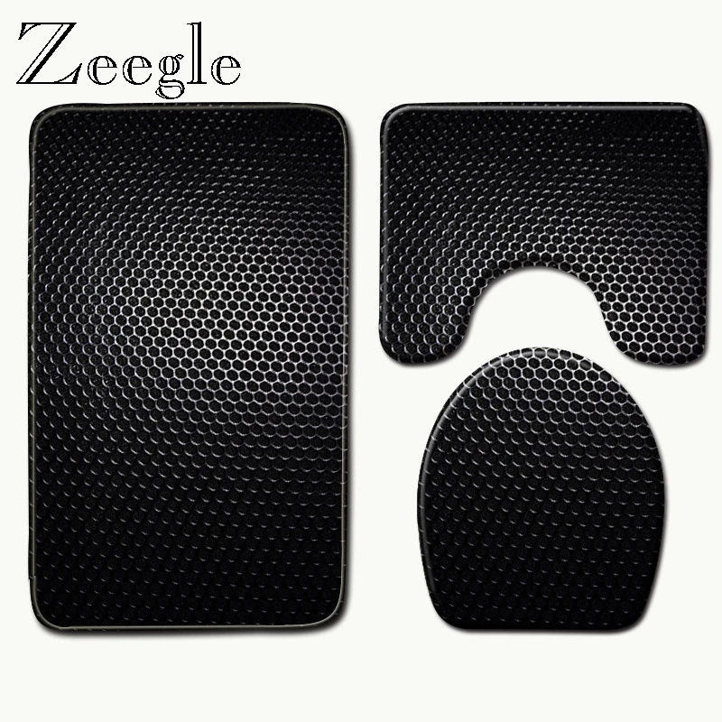 Zeegle 3 шт. для ванной на нескользящей подошве Туалет коврики комплект коралловый