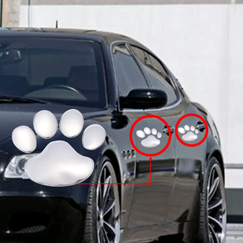 Автомобильная наклейка классный дизайн лапа 3D Животные собака кот медведь нога