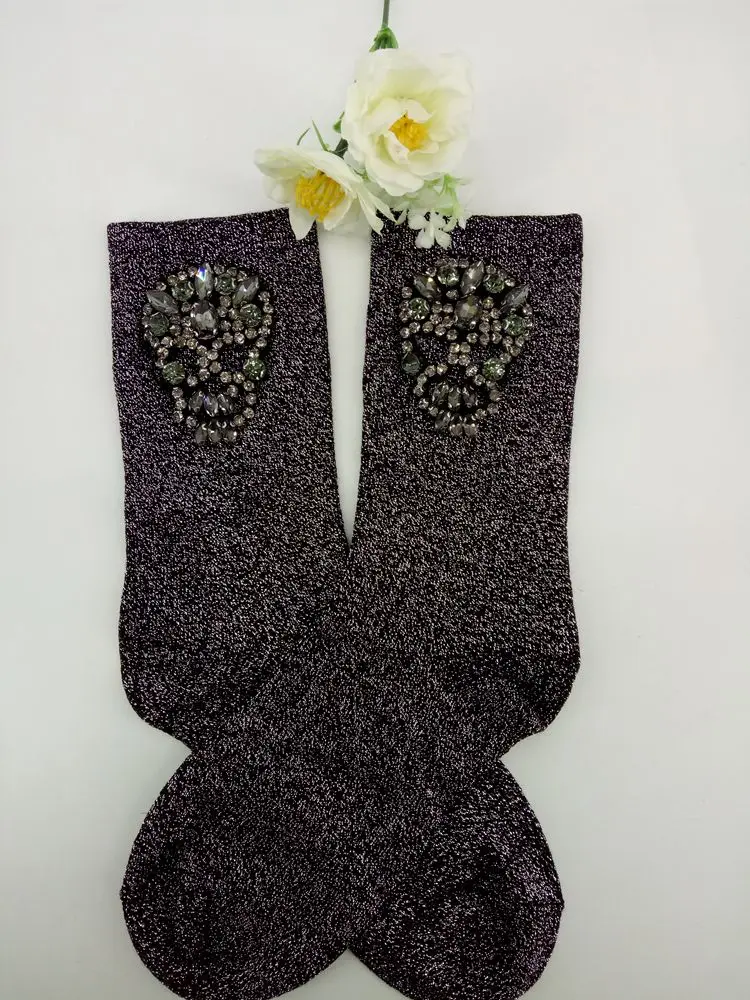 Носки ручной работы в Корейском стиле со стразами и бусинами|socks color|socks handmadepiling