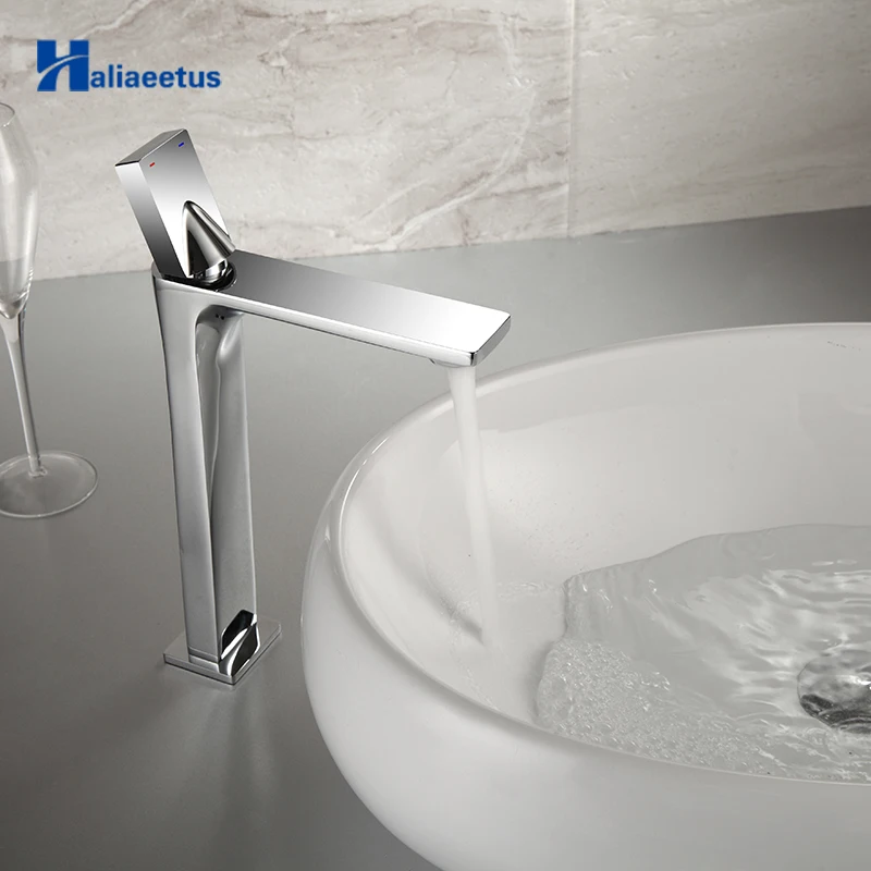 

Royal Guard Style Tall Faucet Chrome And Black Faucet Basin Sink Mixer Tap Brass Made Cold And Hot Water Lavatory Faucet