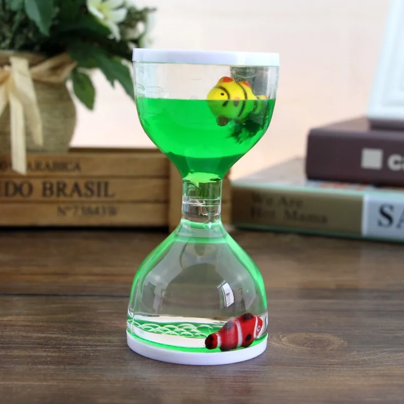 Green Креативные игрушки в виде животных, капли масла, пластиковая воронка, украшения, жидкие часы, динамический таймер, детские игрушки, подарки на день рождения - Цвет: Green