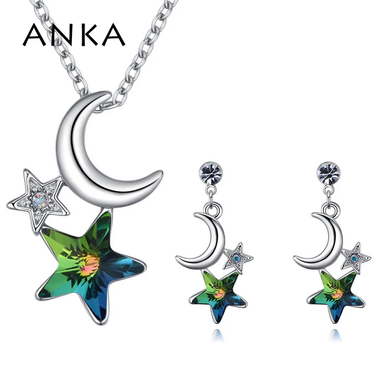 

ANKA brand moon star shaped necklace earring sets for women crystal jewelry sets Christmas gift crystal from Austria #26344