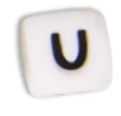 Letter U 10 шт. кубические силиконовые бусины с буквами, персонализированные буквы с именем, браслет с жевательной буквой, бусины с алфавитом, пищевой силикон, 12 мм - Цвет: Letter U