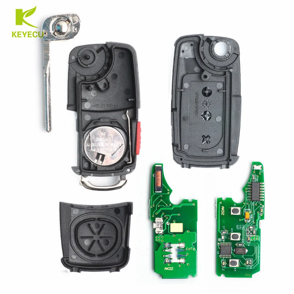 KEYECU Keyless Go функция флип дистанционный ключ-брелок от машины 3 кнопки 315 МГц/433 МГц ID46 для Volkswagen Touareg 2002 2003 2004 2005-2010