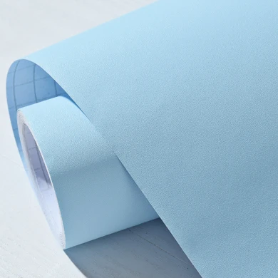 Light Blue Декор для гостиной сплошной цвет виниловая настенная бумага Водонепроницаемый самоклеющиеся наклейки на стену шкафы мебель ремонт контактная бумага - Цвет: Light Blue