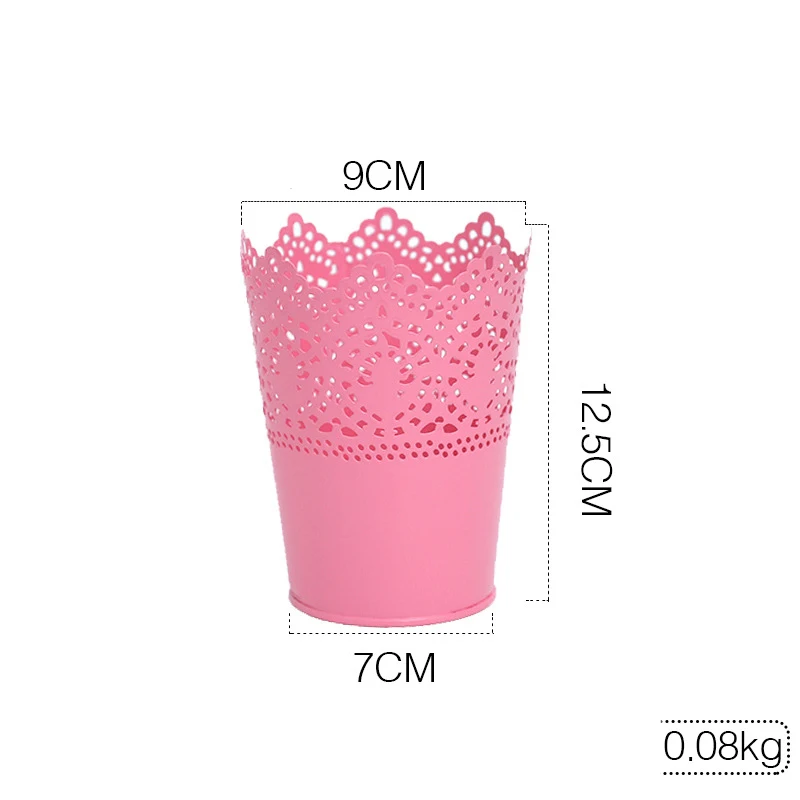 Pink Кованые цветочные балконные горшки, полое ведро, пасторальный держатель для цветов, Садовые принадлежности, домашний декор, держатель для карандашей - Цвет: Pink