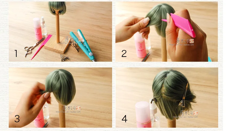 Allaosify кукла с прямым объемом двойного назначения палочка для волос bjd кукла парик для завивки волос кукуруза горячая прямая Пряжка для волос стереотип