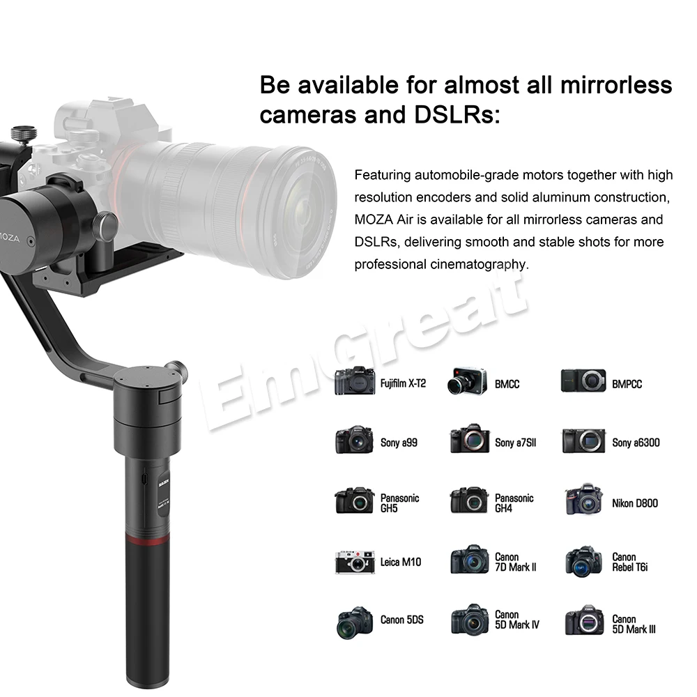 3-осевой Ручной Стабилизатор MOZA Air с двумя ручками для камер Canon Nikon SONY A7 нагрузка 3 2