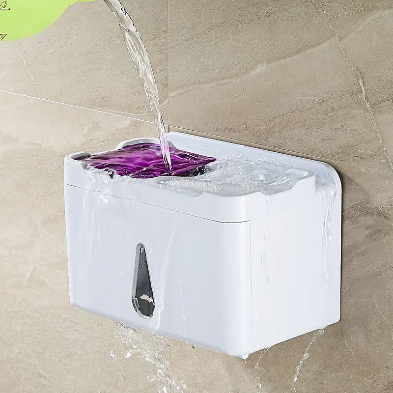 Buy ABS Material Tissue Box Suction Type Kitchen Bathroom Toilet Paper Organizer Waterproof Napkin Holder Home Hotel Shelf on