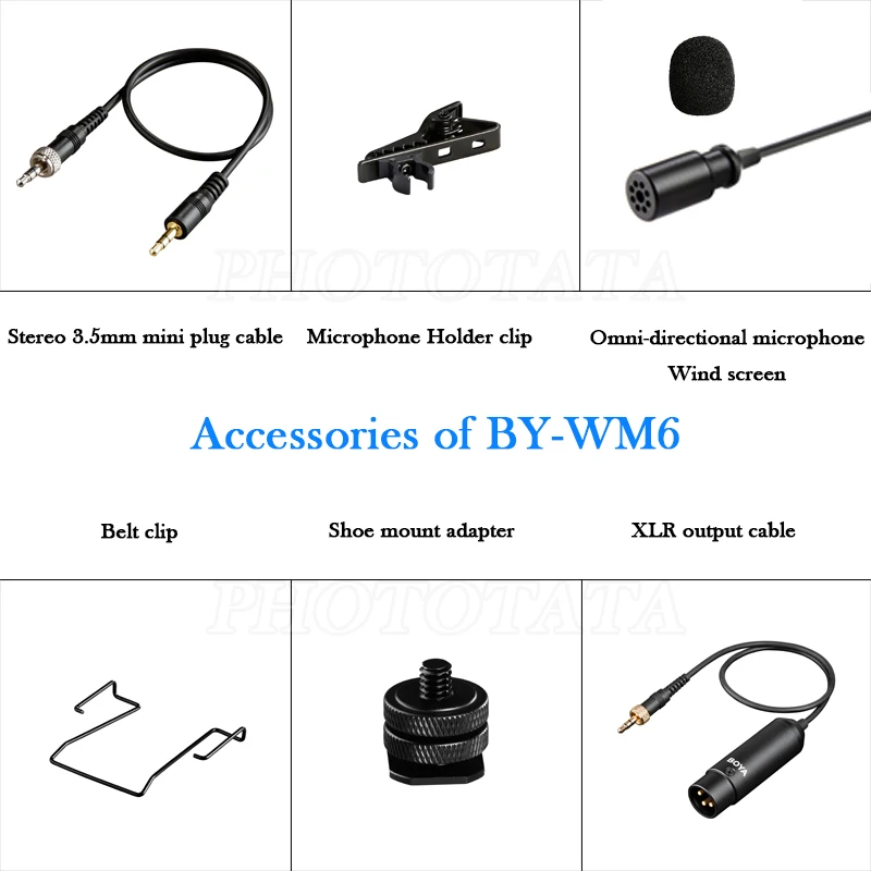 BOYA BY-WM6 ультра высокой частоты UHF Беспроводной петличный микрофон системы для Canon