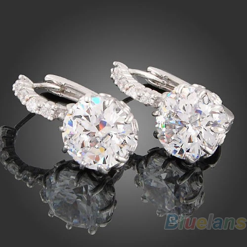 Для женщин из белого золота Позолоченные прозрачные хрустальные ювелирные