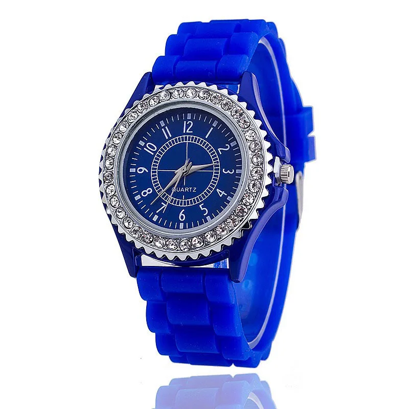 Deep Blue JOYROX Zegarek Damski желе резиновые женские часы Женевы часы для студентов девочек Relogio Feminino Dameshorloge часы - Цвет: Deep Blue