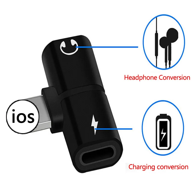 Двойной 2 в 1 для Lightning адаптер зарядки iPhone 8 Plus X IOS 10 11 12 зарядное устройство