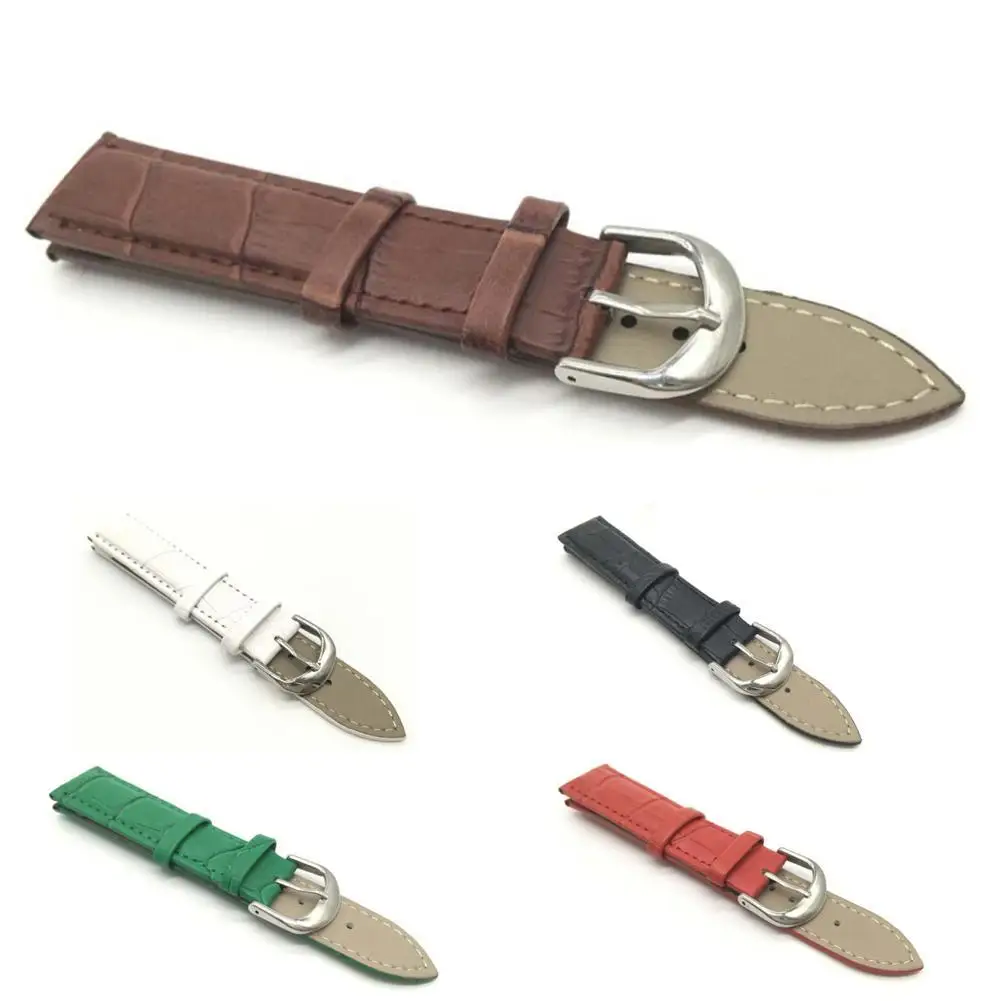 Leather Watches Band Strap 14mm 16mm 18mm 20mm Brown White Green Black Red Woman Man Watchbands Watch Belts | Наручные часы