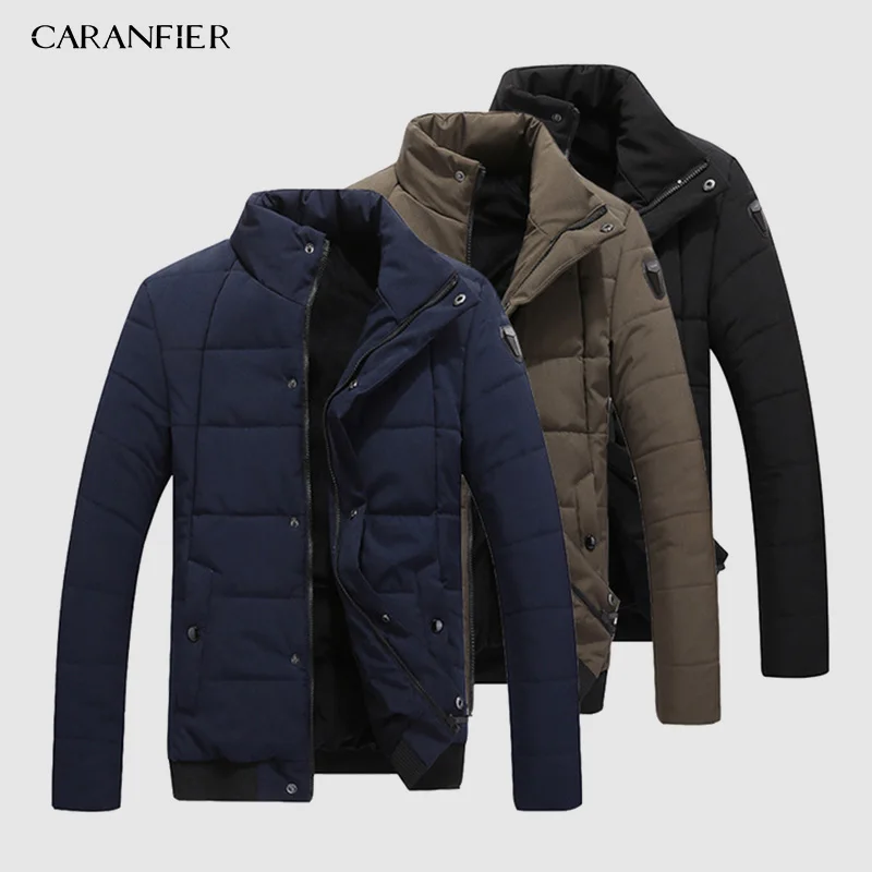 Новинка 2019 осенне зимняя мужская теплая куртка CARANFIER повседневные парки Мужское