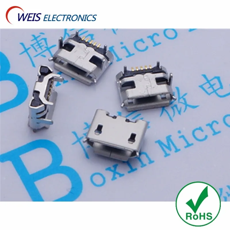 100 шт. Женский Разъем Micro USB 5 контактов|reel reel|l connectorreel types |