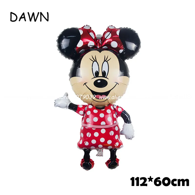112cm minnie red 112 см гигантский Микки Минни Маус мультяшный воздушный шар из фольги на день рождения воздушный шар детские украшения на день рождения классические игрушки подарок - Цвет: 112cm minnie red