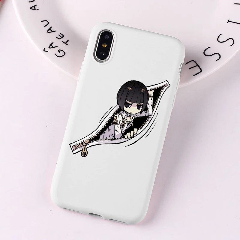 JOJO 39 s причудливые Приключения японский чехол для телефона аниме для iPhone 7 8 6 plus 6s X XS max XR 5 5S SE розовый белый цвет - Цвет: --W