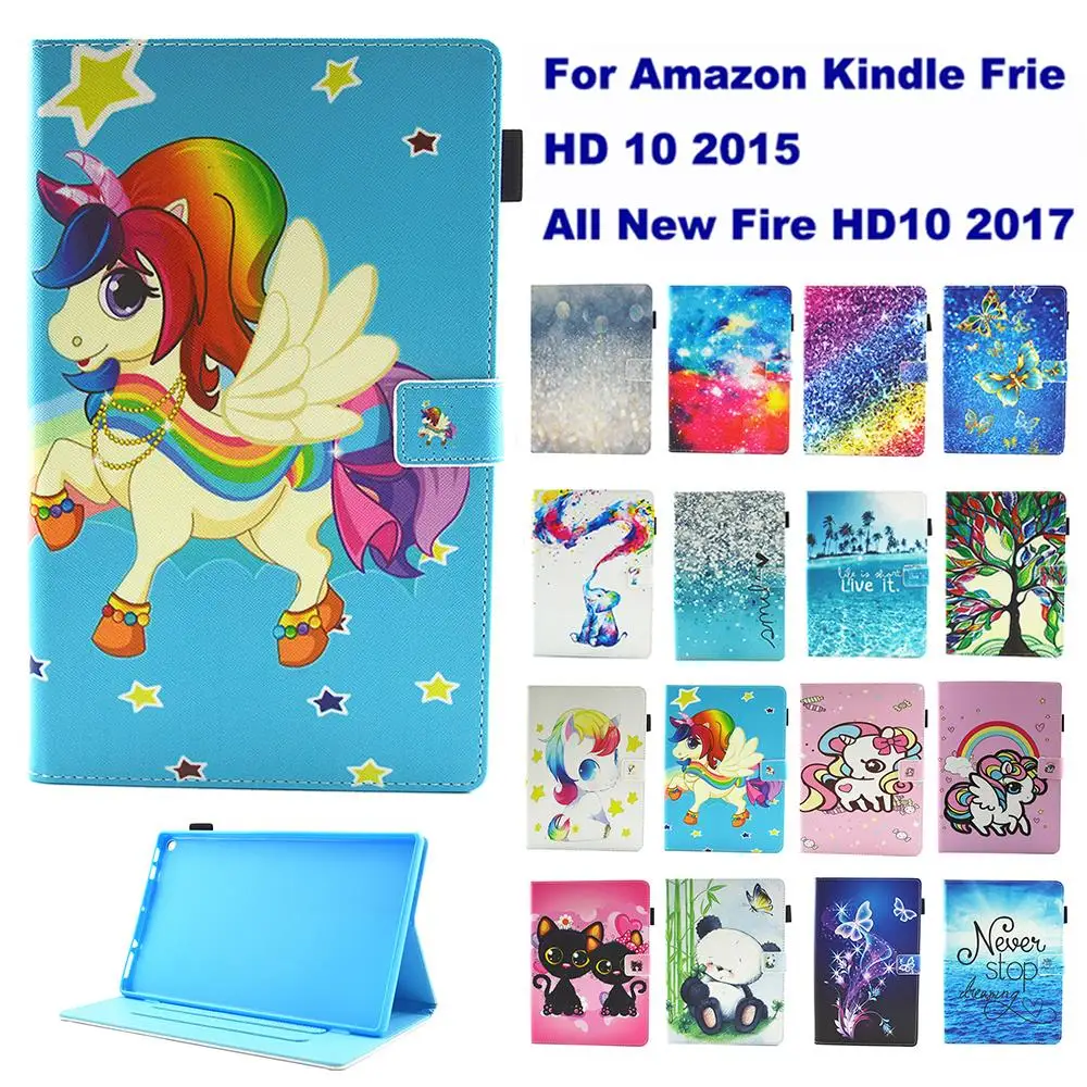 

Fashion Pattern Protective shell Case for Amazon Fire HD10 2015 2017 Case Cover For Amazon Kindle Fire HD 10 7th 10.1" Tablet PC