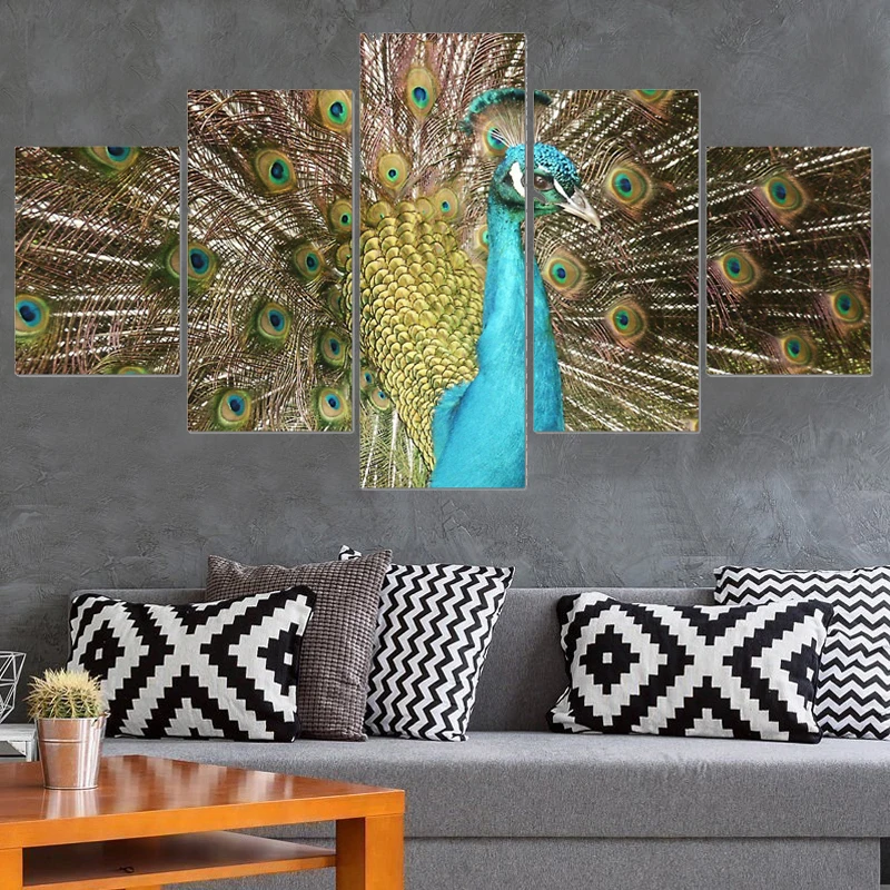 Красивые настенные картины домашний декор Павлин холст живопись каллиграфия
