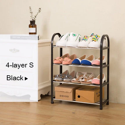 Black 4l S Минималистичный современный стеллаж для обуви, металлическая полка для обуви, мебель для гостиной, органайзер для обуви, экономия пространства - Цвет: Black 4l S