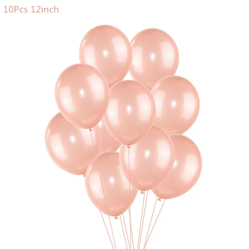 10pcs latex balloon Розовое золото конфетти балоны фольга шампанское Звезда шар свадебные шары из латекса globos BabyShower День Рождения украшения принадлежности - Цвет: 10pcs latex balloon