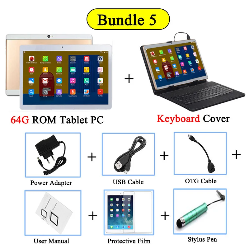 4G LTE Add Keyboard Быстрый для игр и видео 10 дюймов Android 8,0 планшеты ПК 4 ГБ ОЗУ 64 Гб ПЗУ 8 ядер Восьмиядерный 3G/4G LTE Wifi A-GPS Bluetooth+ подарки - Комплект: 4G LTE Add Keyboard