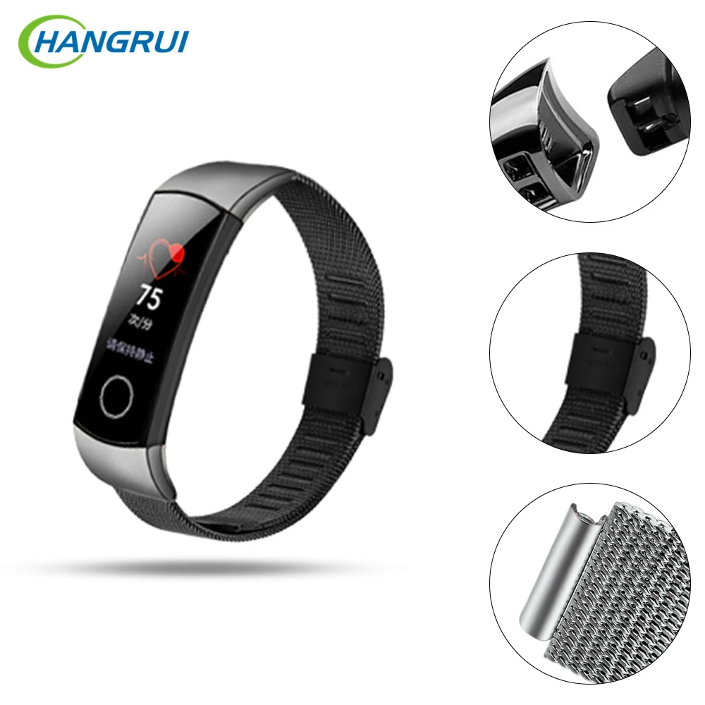 Hangrui браслет для huawei Honor Band 4 ремешок металлический Миланский Браслет умный