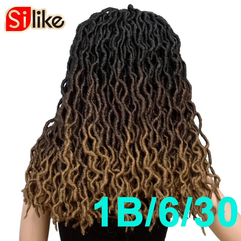 Искусственные локоны в стиле Crochet волос 20 дюймов Nu богиня Locs эффектом деграде(переход от темного к плетения Наращивание волос Синтетические косички для наращивания замки волос - Цвет: T1B/4/30