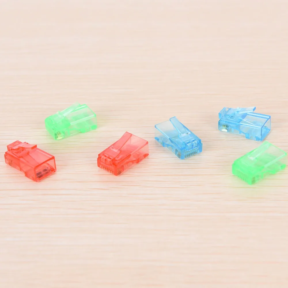 10 шт. цветные модульные Сетевые штекеры RJ45 8P8C CAT5 CAT5E|Компьютерные кабели и