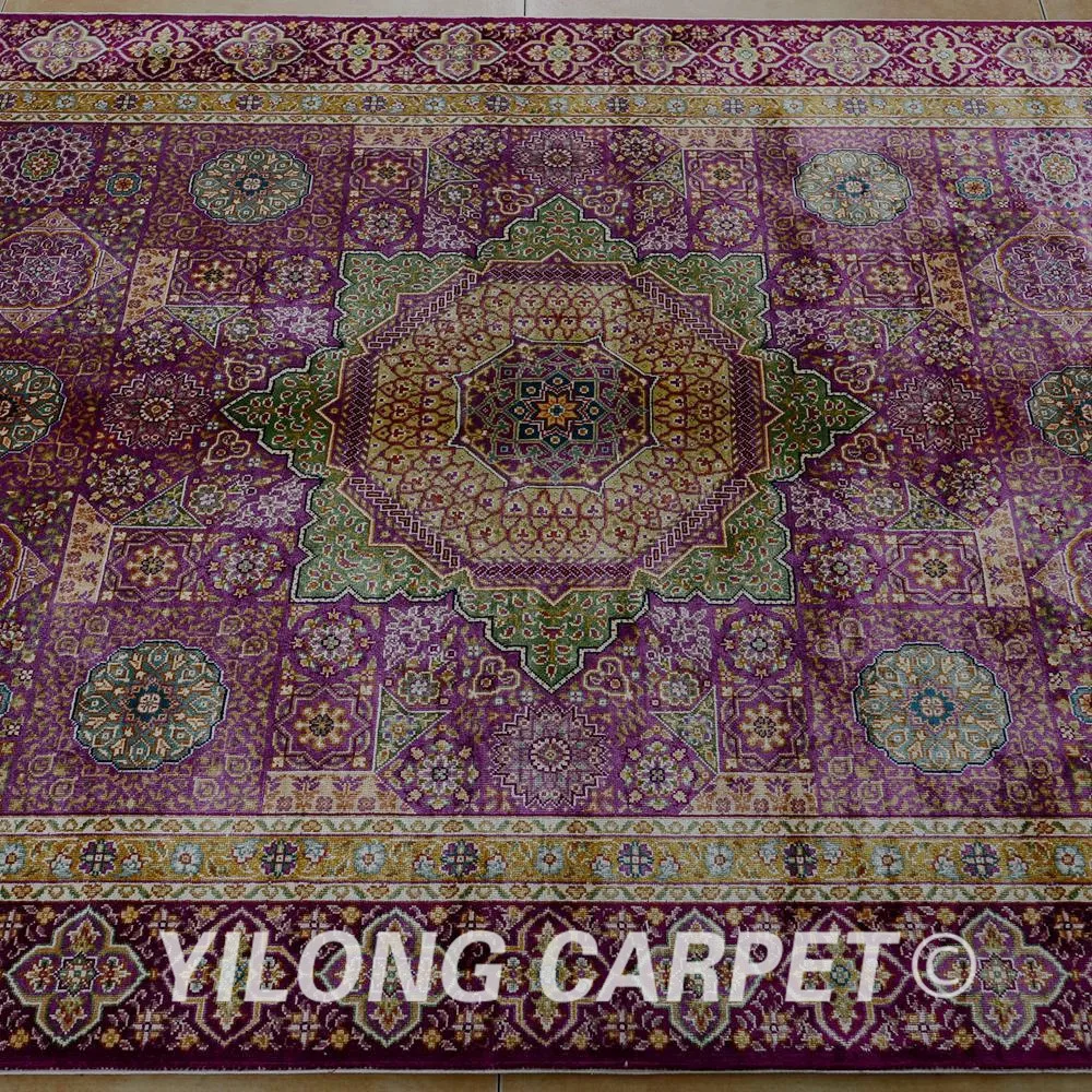 Yilong 4'x6. 2' традиционный ручной работы Фиолетовый Vantage ковер тонкие восточные