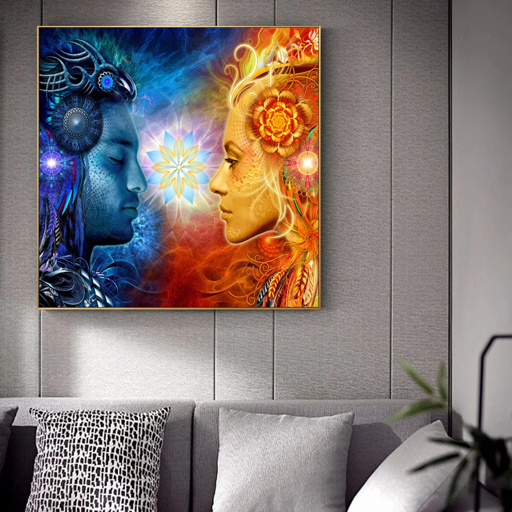 Настенные плакаты Tantra Shiva And Shakti Современные художественные принты на холсте с