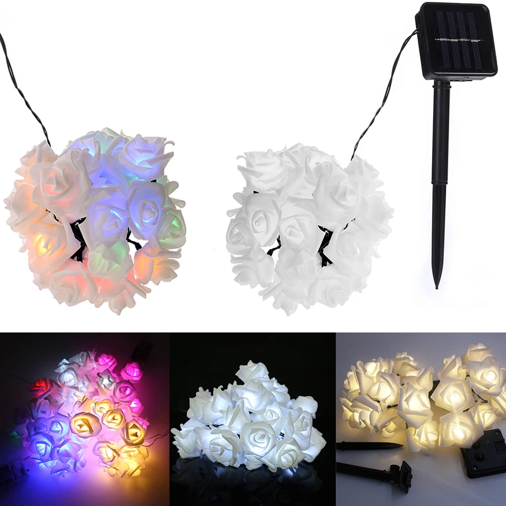 Световые гирлянды праздничные светодиодные лампы сказочные огни на солнечных