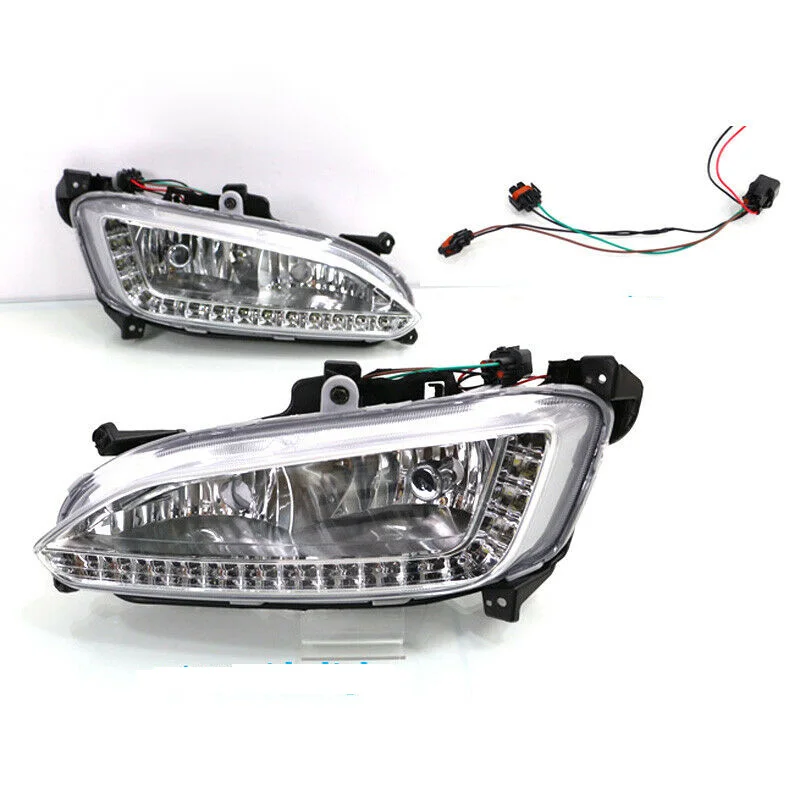 

2Pcs LED DRL Daytime Running Lights Fog light Driving Bumper Fit For Hyundai SantaFe 2013-2015