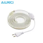 Ультраяркая Светодиодная лента 120 светодиодовм 220 В SMD 5730, водонепроницаемая светодиодная лента, холодный белыйтеплый белый свет, 1 м, 5 м, 10 м, 20 м, 100 м, штепсельная вилка