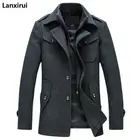 Зимняя мужская куртка, утепленное шерстяное пальто, приталенные куртки, модная верхняя одежда, Теплая мужская повседневная куртка, полупальто, женская верхняя одежда 3XL