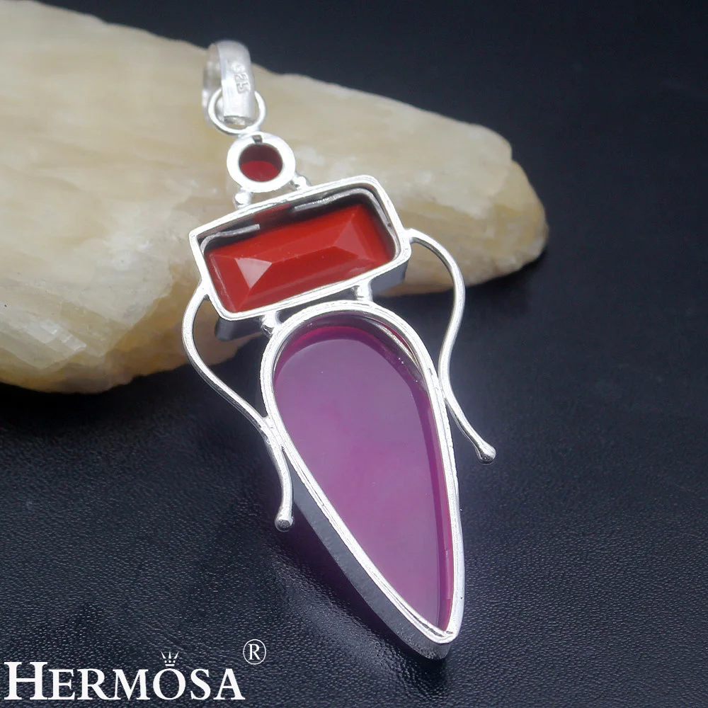 HERMOSA ювелирные изделия уникальная Мода красный коралловый серебряный цвет
