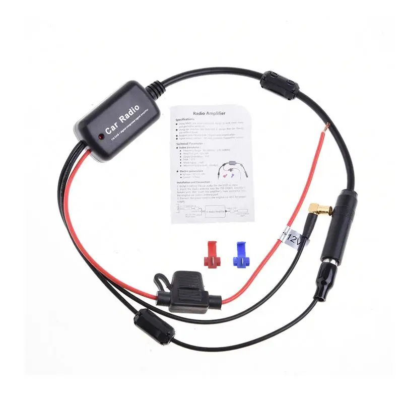 Universal DC12V-24V 2 In 1 660mm SMB Plug Auto Car Radio FM Antenna DAB Receiver Signal Amp Amplifier Booster Accessorizes | Автомобили и